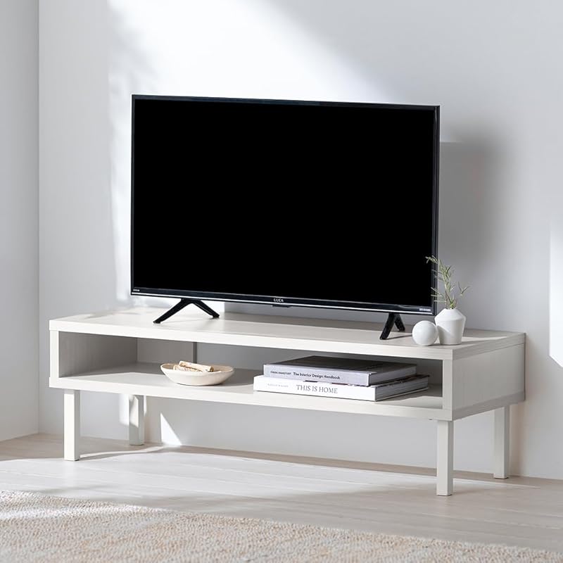 即納：【26-40型推奨】 アイリスオーヤマ テレビ台 収納付き 部屋を広く使える 木目調 AVボード 単身 一人暮らし おしゃれ ウッドAVボード ウッドAVボード WAB-950 ホワイト 【HI