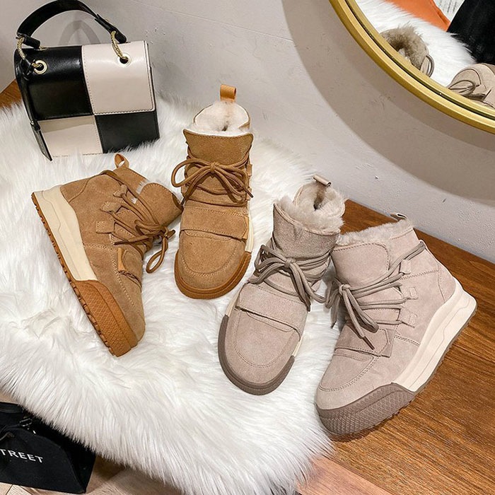ムートンブーツ スノーブーツ レディース 厚底 裏ボア 裏起毛 ショートブーツ 歩きやすい 痛くない 疲れない 美脚 秋 冬 靴 ボアブーツ 大きいサイズ 防滑 防水 保暖 防寒 お洒落 女性用 通学
