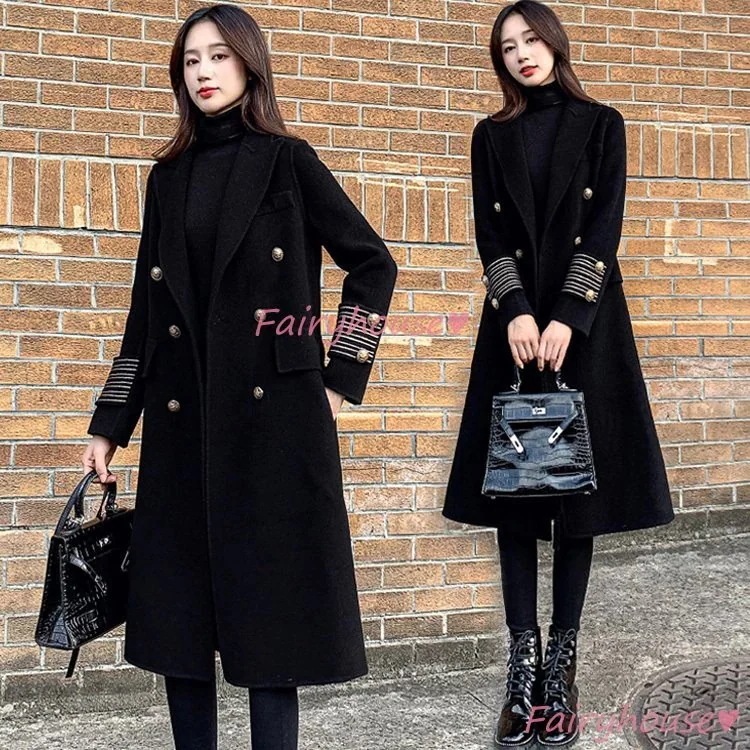 チェスターコート レディース 40代 黒 チェスターコート ロング丈 ラシャコート ダッフルスEC349