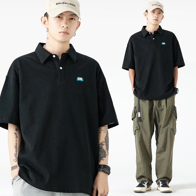 ポロシャツ メンズ 半袖 スーツ 夏 スタイル Tシャツ オーバー オール パンツ 2点 セット ファッション セット 都会的