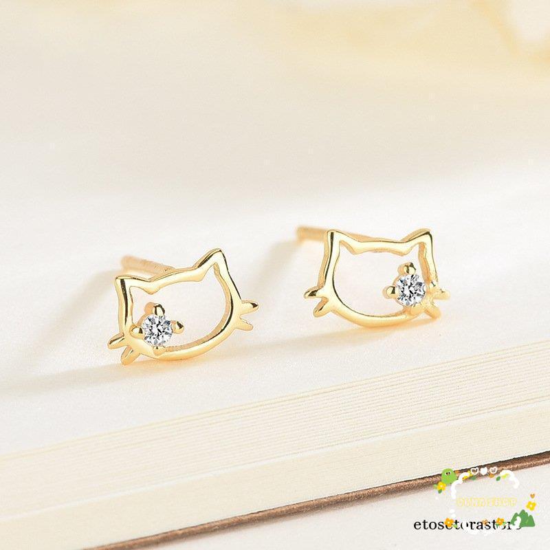 ピアス レディース 猫 ネコ かわいい CZダイヤ プラチナ仕上げ シルバー ゴールド 女性 誕生日プレゼント 5,071円