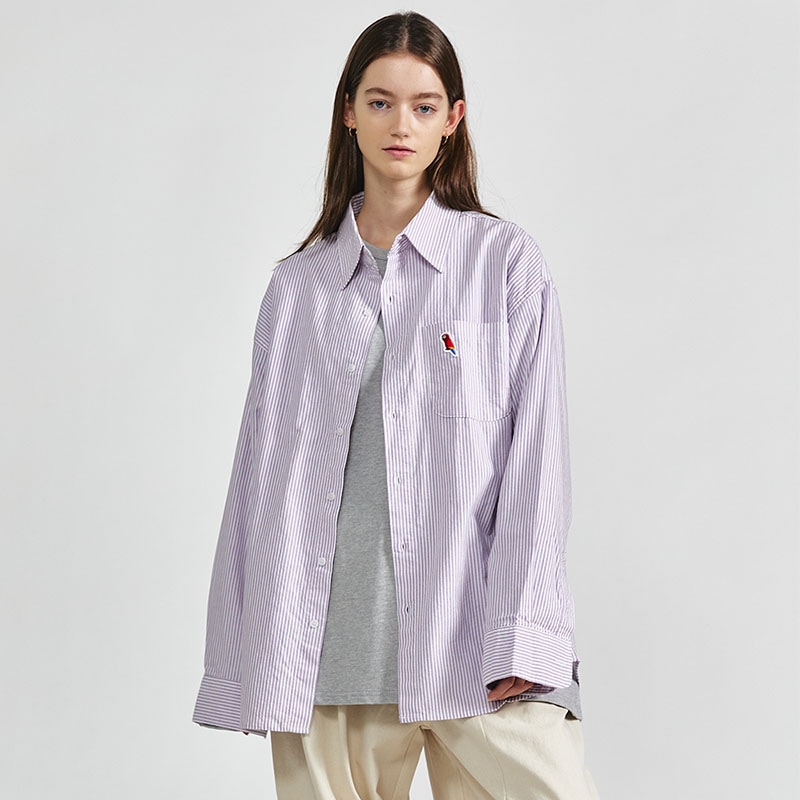 オウムワッペンオックスフォードストライプシャツ(4タイプ)