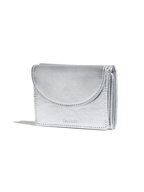 【FENNEC】 CRINKLE HALFMOON MINI WALLET - SILVER 財布 正規品