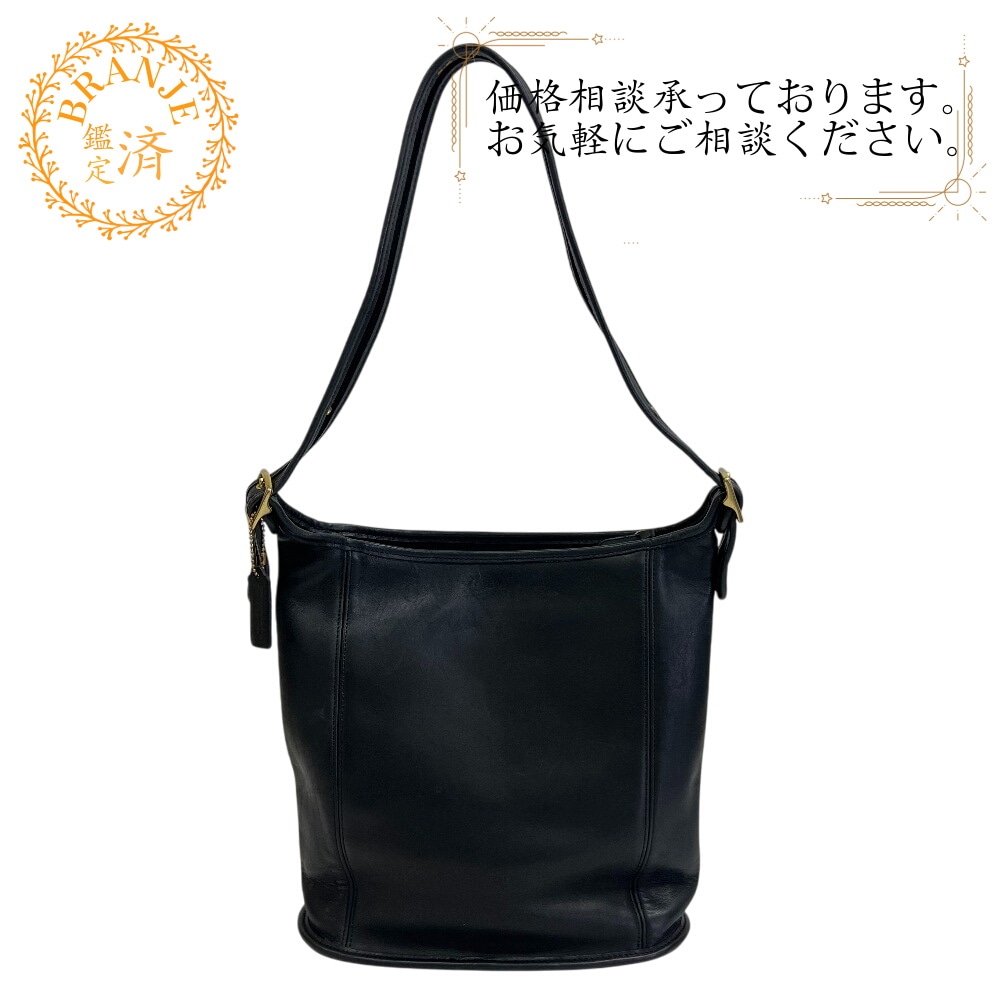 9060 オールドコーチ ワンショルダー レザー ショルダーバッグ ブラック ブランド