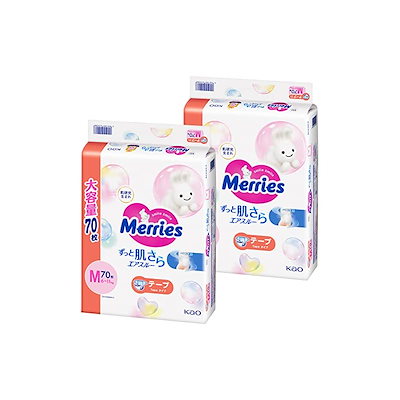 他サイト： 【Amazon.co.jp限定】【テープ Mサイズ】メリーズさらさらエアスルー (6~11kg)140枚 (70枚×2) [ケース品]の商品画像