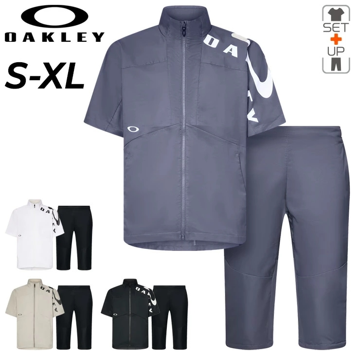 トレーニングウェア メンズ 半袖ウーブンジャケット 7分丈パンツ セットアップ 男性 スポーツウェア UPF50+ 吸汗速乾 高通気 クロップドパンツ 春/FOA407624-FOA407682