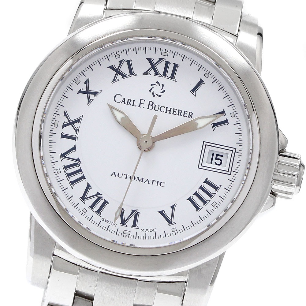 カール F.ブヘラ CARL F.BUCHERER 00.10621.08.21.21 パトラビ デイト 自動巻き レディース 極美品 保証書付き_934182【ev10】【中古】