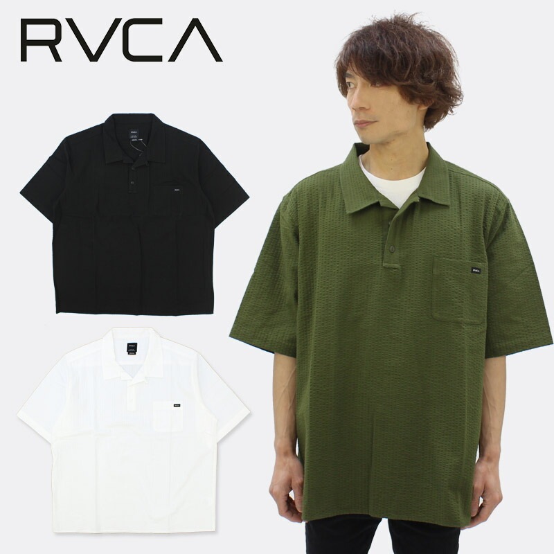 ルーカ RVCA メンズ HALF OPEN SHIRT メンズ 半袖 ショートスリーブシャツ(BC041-154)