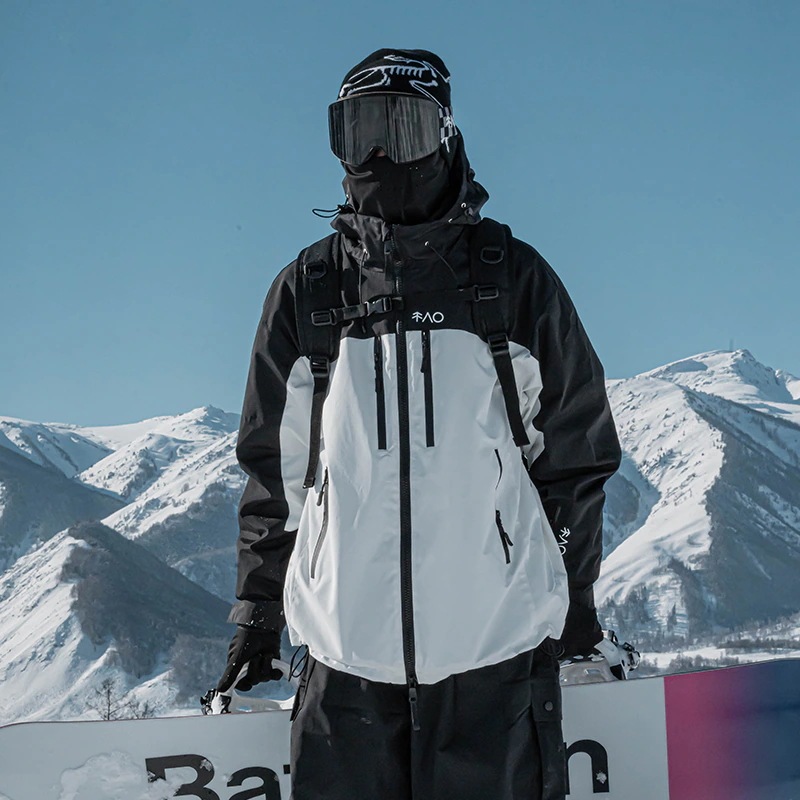 ウィンタースポーツ 2026 黒白 スノーボードウェア 3L トップス メンズ レディース スキーウェア スノボウェア コート スキー