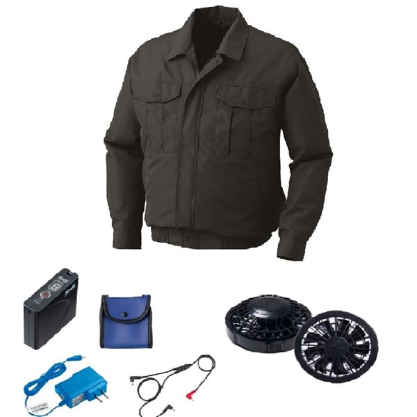 KU90540 空調服 ポリエステル製 FAN2200B/LISUPER1セット チャコール 4L