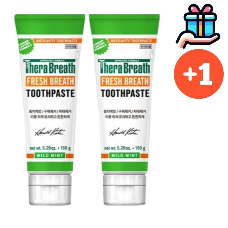 [Q10人気歯磨き粉 1 + 1] NEW フレッシュブレス マイルドミントの香りの歯磨き粉 150g + 150g 虫歯予防 韓国人気 歯の健康 口臭除去