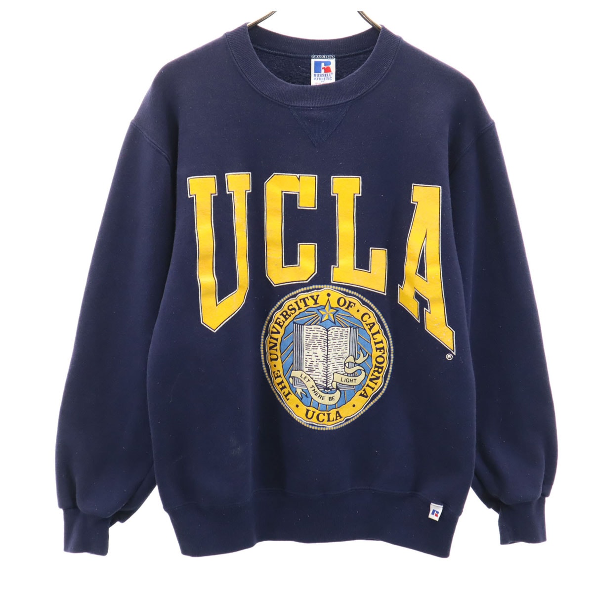 90s USA製 オールド カレッジ UCLA 長袖 スウェット トレーナー M ネイビー 裏起毛 メンズ 古着