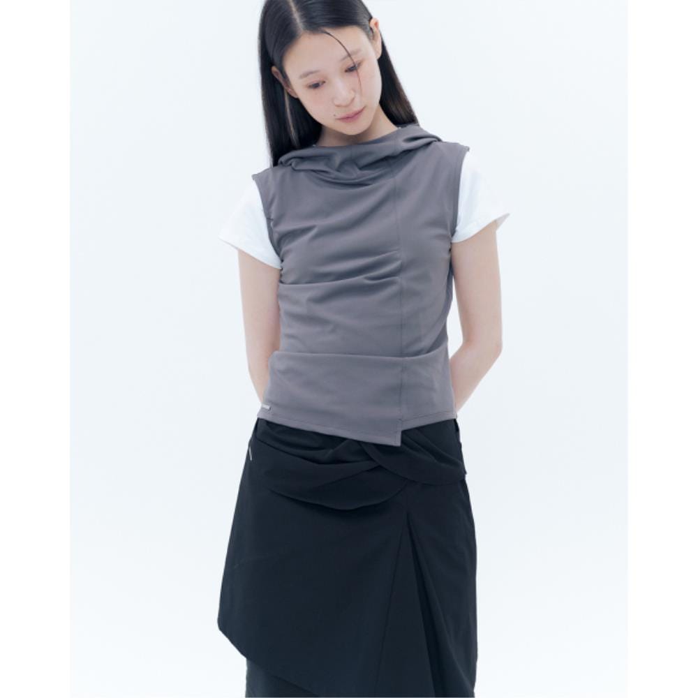 MISEKI SEOUL Cowl neck pintuck sleeveless CHARCOAL MSK25 8,388円