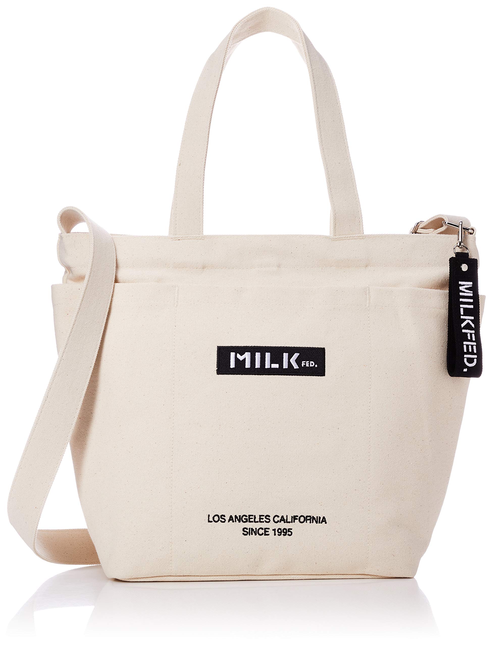 [ミルクフェド] ロゴ ビッグキャンバスバッグ BAR AND UNDER LOGO BIG CANVAS BAG 103201053013 ホワイト