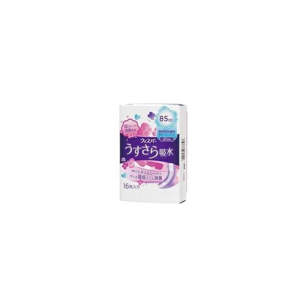 【12個セット】ウィスパー うすさら吸水 女性用 吸水ケア 85cc 長時間快適用(16枚入)[ウィスパー] (1ケース)