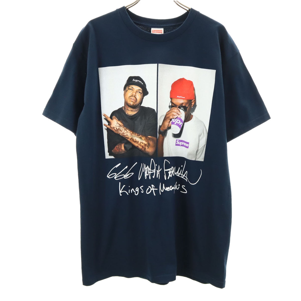 12AW USA製 three six mafia 半袖 Tシャツ M ネイビー メンズ 古着
