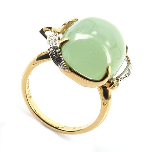 K18 大粒 ベリルキャッツアイダイヤ　宝石リング＃12 天然石 パワーストーン アクセサリー