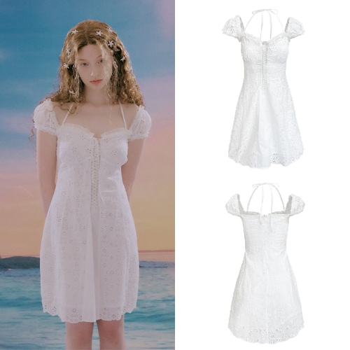 [カラー ホヨンジ 着用] [韓国人気女性アイドル着用]Iris Dress IVORY 韓国ファッションスタイル ドレス ワンピース. いるい