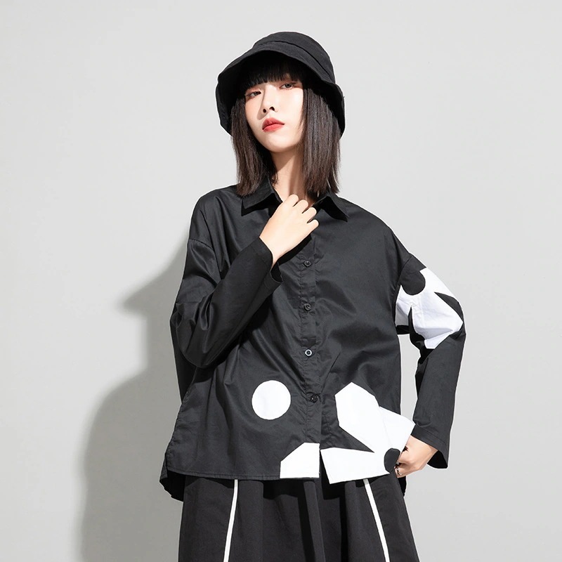 レース Vネック 長袖 バイカラー ブラウス JS18-BK-2XL(ブラック,  2XL) レース Vネック 長袖 バイカラー ブラウス JS18-BK-2XL(ブラック
