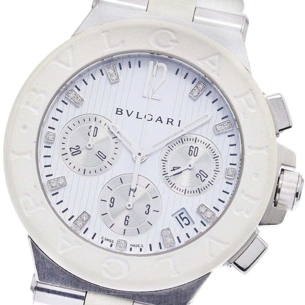 ブルガリ BVLGARI DG40SCH ディアゴノ クロノグラフ 19Pダイヤ 自動巻き メンズ _942728【中古】
