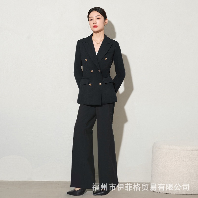 スーツスーツレディース2024冬新作フリース増粘スーツハイエンド通勤作業服