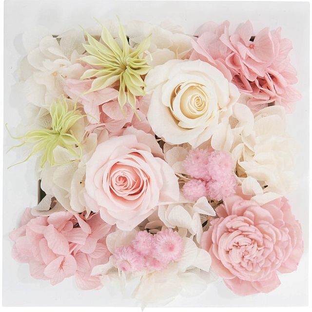 プリザーブドウォールフラワー（スクエア） ピンク