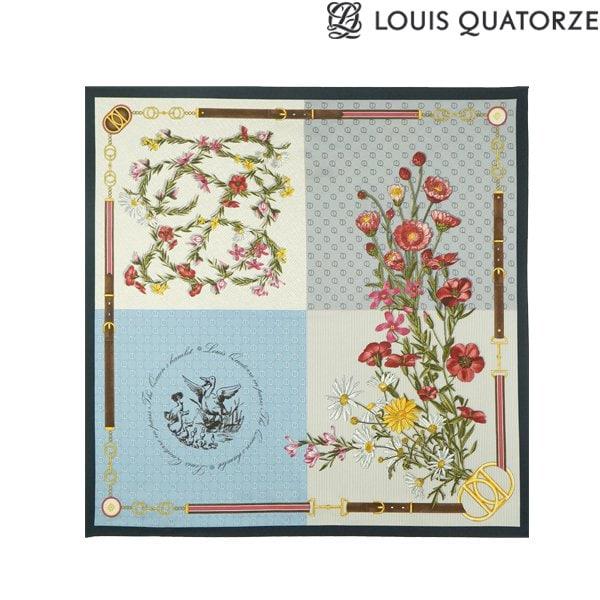 (1WSM082BU) シルクスクエアスカーフ コージーブルー