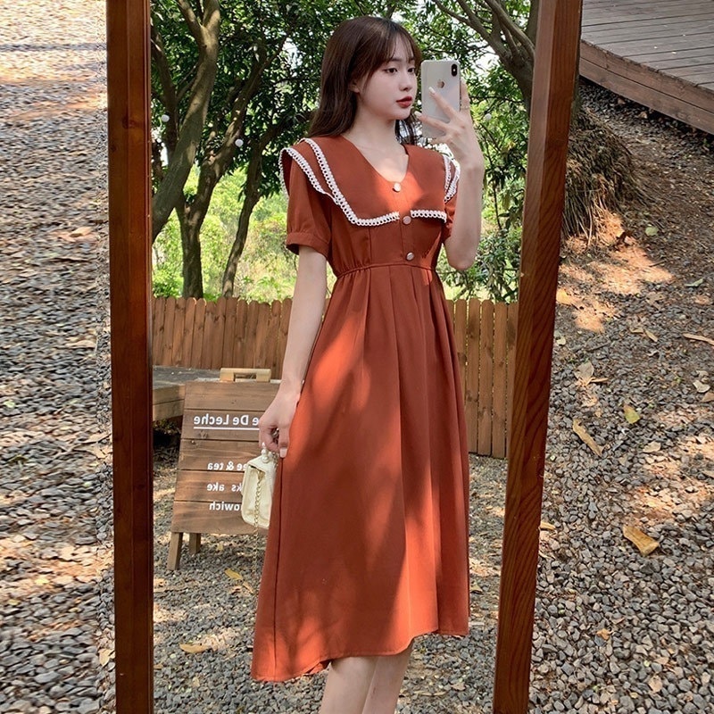 太mm韓国風ゆったり半袖ワンピース2025春夏新作大きいサイズレディース痩身ハイエンドウエストスカート