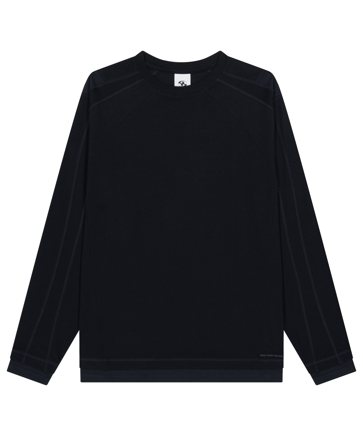 【SANSANGEAR】 MESH PANELED LONG SLEEVES : BLACK