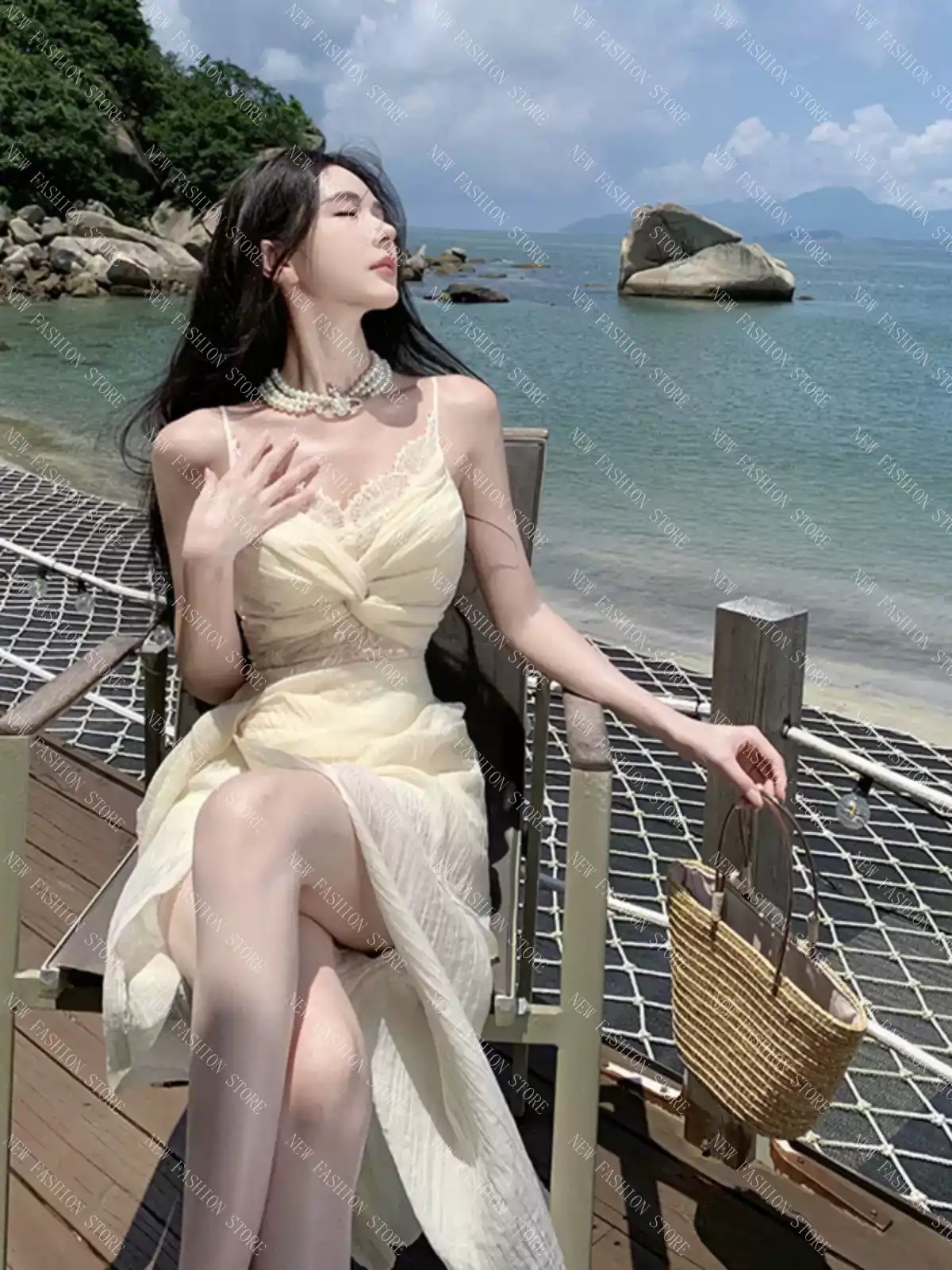 胸の透かし気質のイブニングドレス-42
