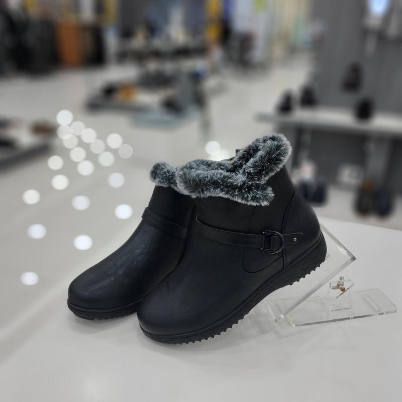 () 天然ラムスキン 幅広 털 アンクルブーツ SCWA67U54C19