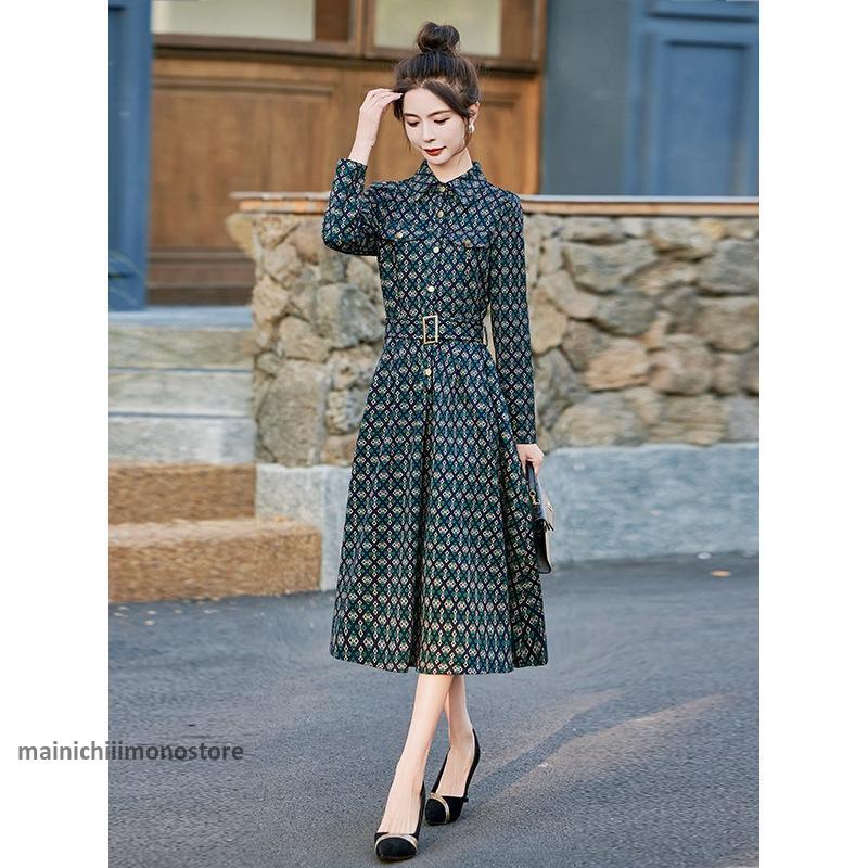 レトロワンピースレトロワンピース 赤長袖春夏春夏レディース大きいサイズリゾートワンピースリゾート半袖ロングミモレミモレ丈50代