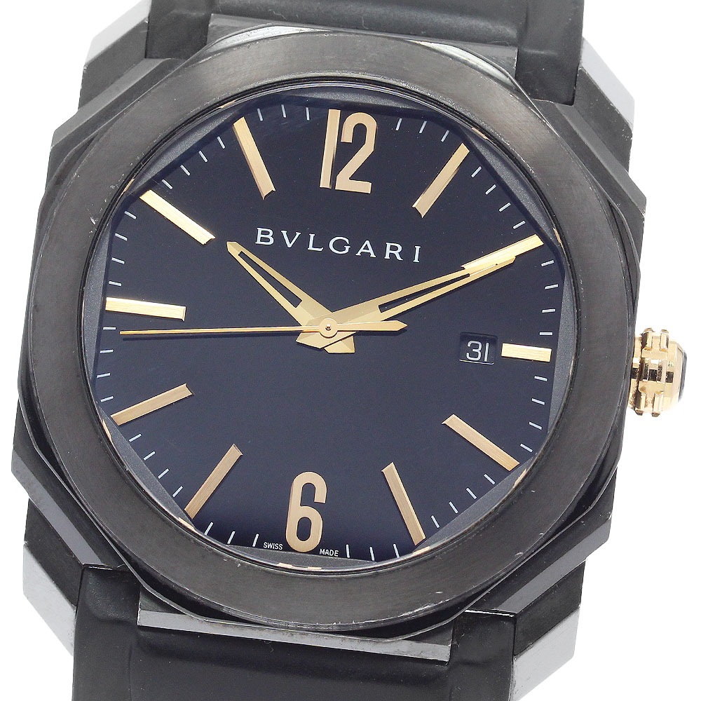 ブルガリ BVLGARI BG041S/102581 オクト ウルトラネロ デイト 自動巻き メンズ _905657【中古】