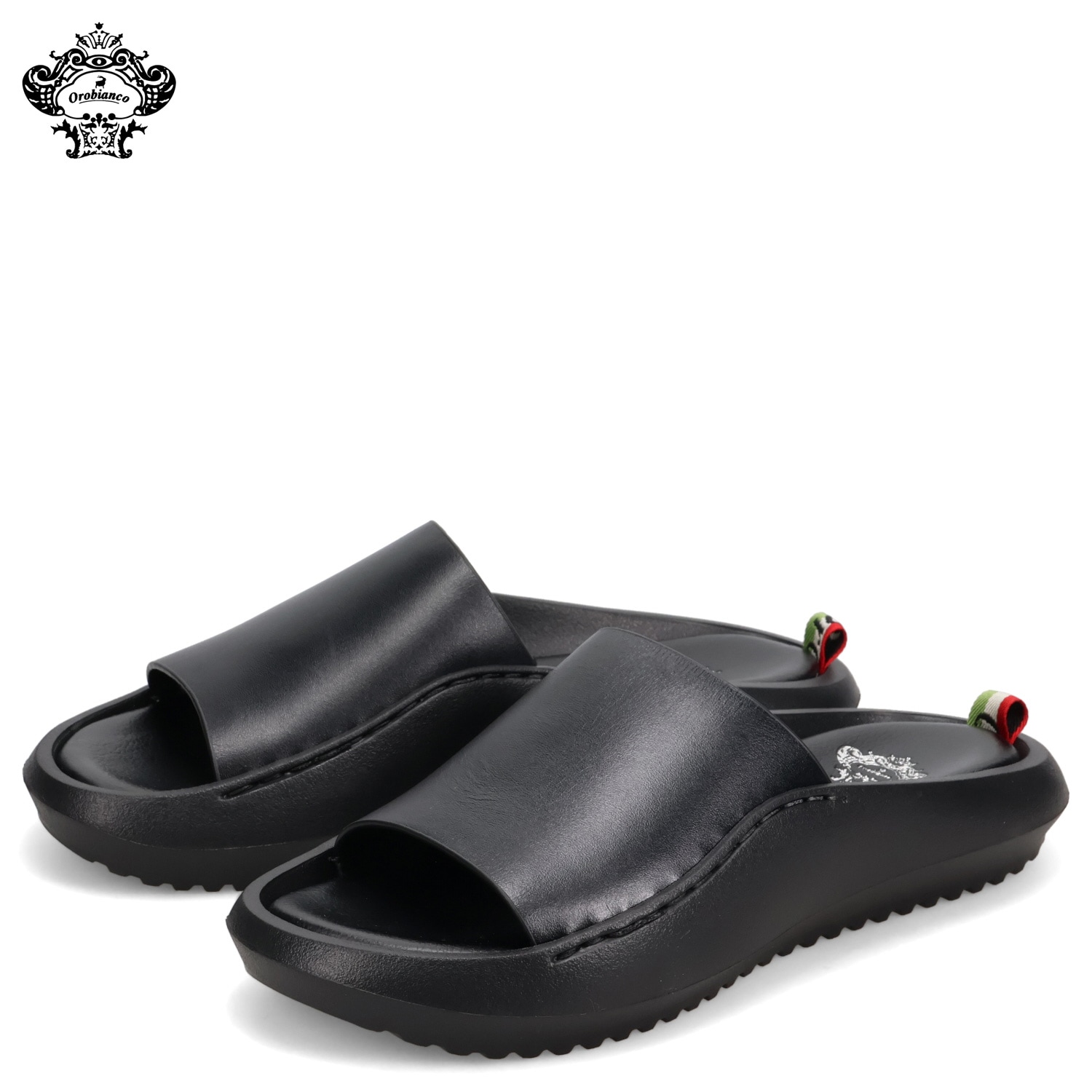 訳あり スライドサンダル メンズ ブラック 黒 ORO-OB06COW 返品不可