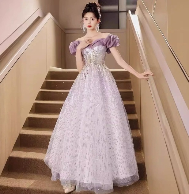 パーティードレス　オフショルダー　ドレス　ロングドレス　ワンピース　結婚式　二次会　発表会　演奏会