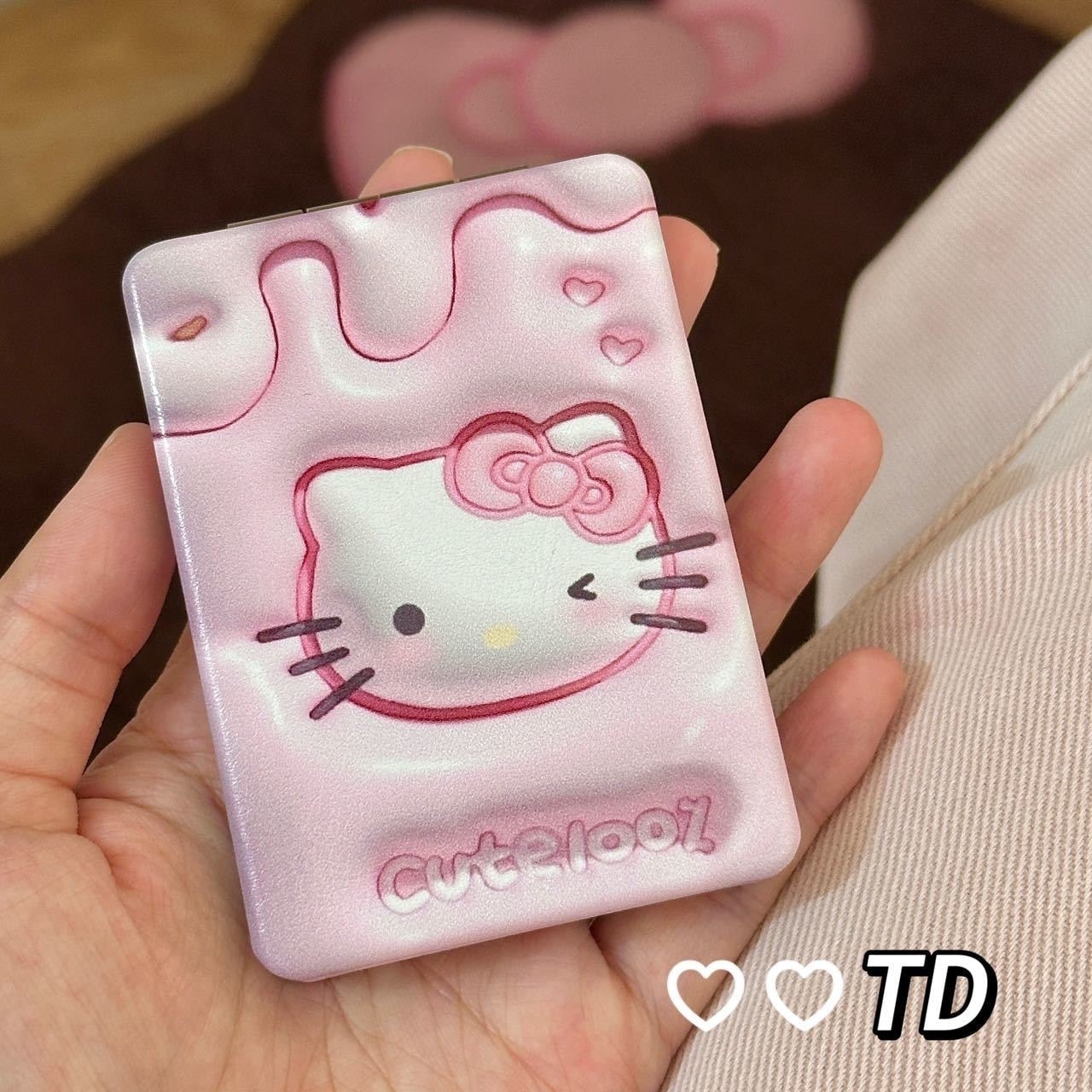 【200点セット】【送料無料】折りたたみ鏡子猫携帯型化粧鏡学生寮デスクトップ化粧鏡ホームミラー