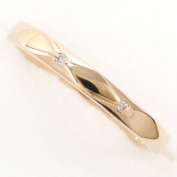 K14PG リング 指輪 9.5号 ダイヤ 0.02 総重量約2.2g ジュエリー 中古