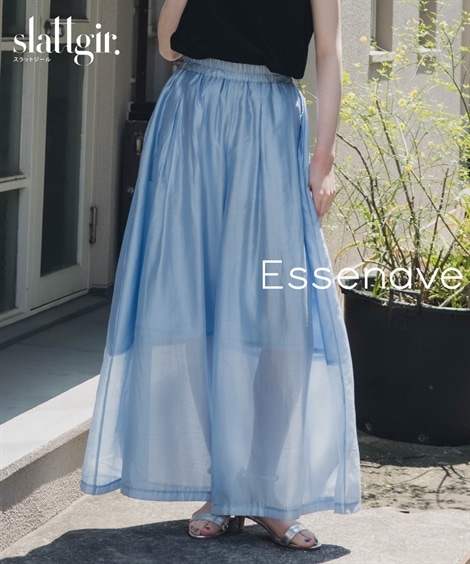 ロングパンツ 高身長　シャイニーシアーワイドパンツ トールサイズ Essenave