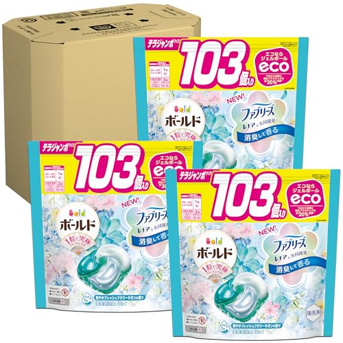 ボールド 洗濯洗剤 ジェルボール4D フレッシュフラワーサボン 詰め替え 103個×3袋 [大容量] [ケース品] 9,794円