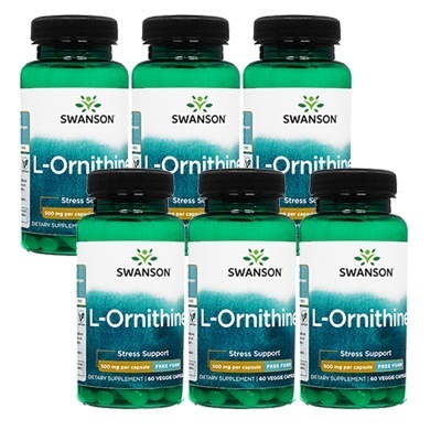 使用期限：2025年05月スワンソン　L-オルニチン　500mg　60錠 6本 Swanson L-Ornithine　海外直送日時指定不可　ヤマト国際便発送