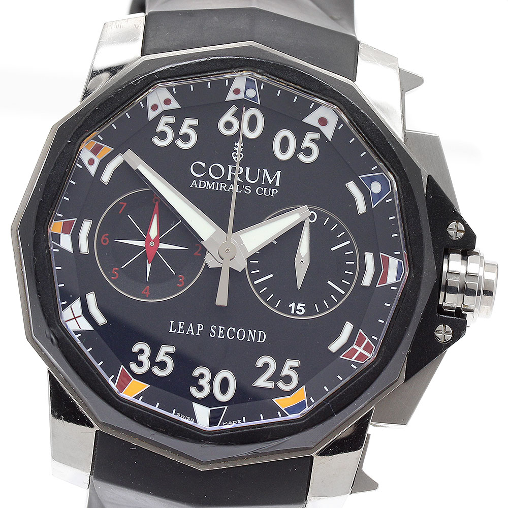 コルム CORUM 01.0034 アドミラルズカップ リープタイム クロノグラフ 自動巻き メンズ _883800【中古】