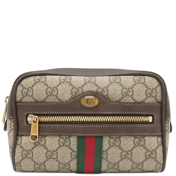 グッチ GUCCI ボディバッグ GGスプリーム シェリーライン GGスプリームキャンバス レザー GGスプリーム ゴールド金具 茶 ウエストバッグ 517076【中古】