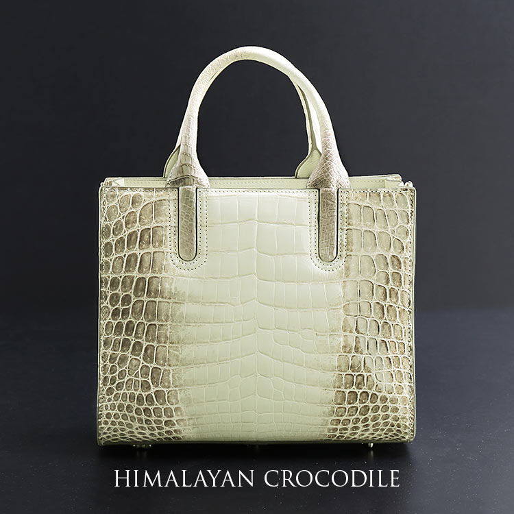 ヒマラヤクロコダイルレザーハンドバッグシャイニング