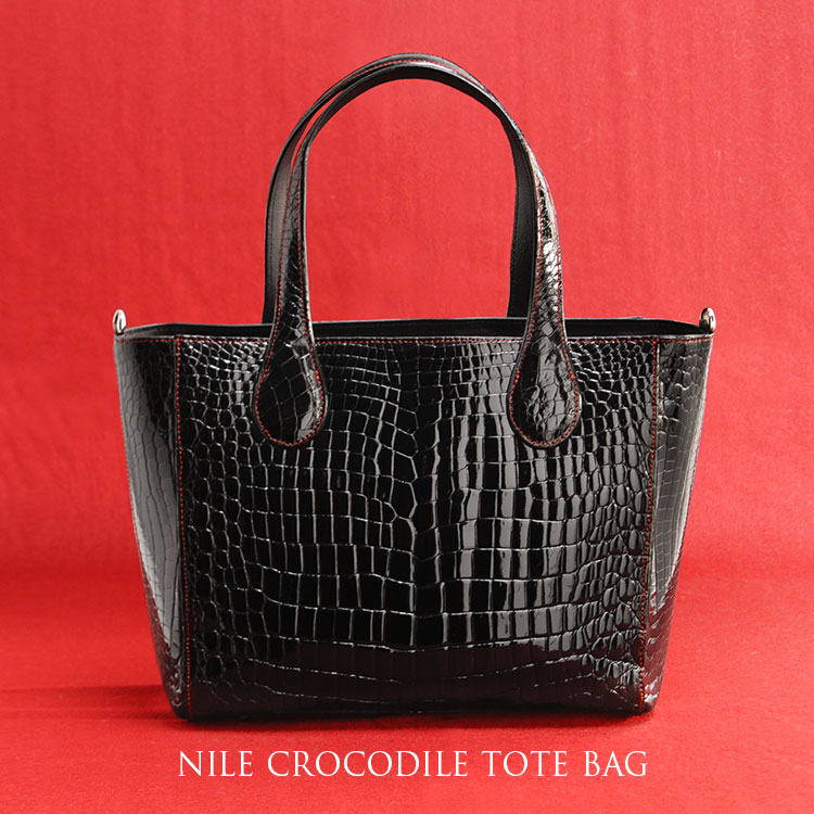 クロコダイルレザーハンドバッグ