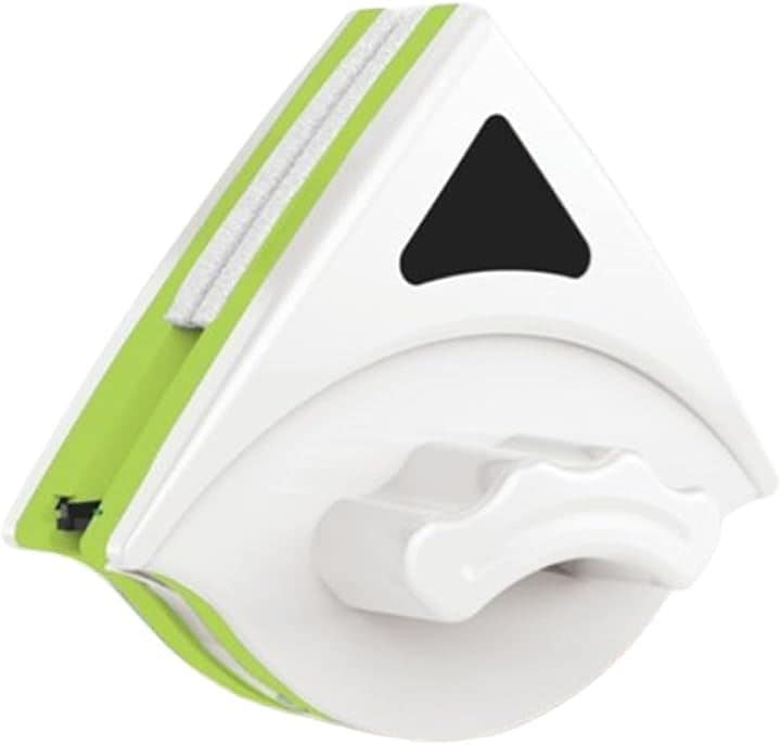 窓掃除 ガラスワイパー スクイージー 窓ふき 網戸 高所掃除 落下防止 安全ロープ付き 磁力調整 マグネット式(ホワイト, 通常ガラス用)