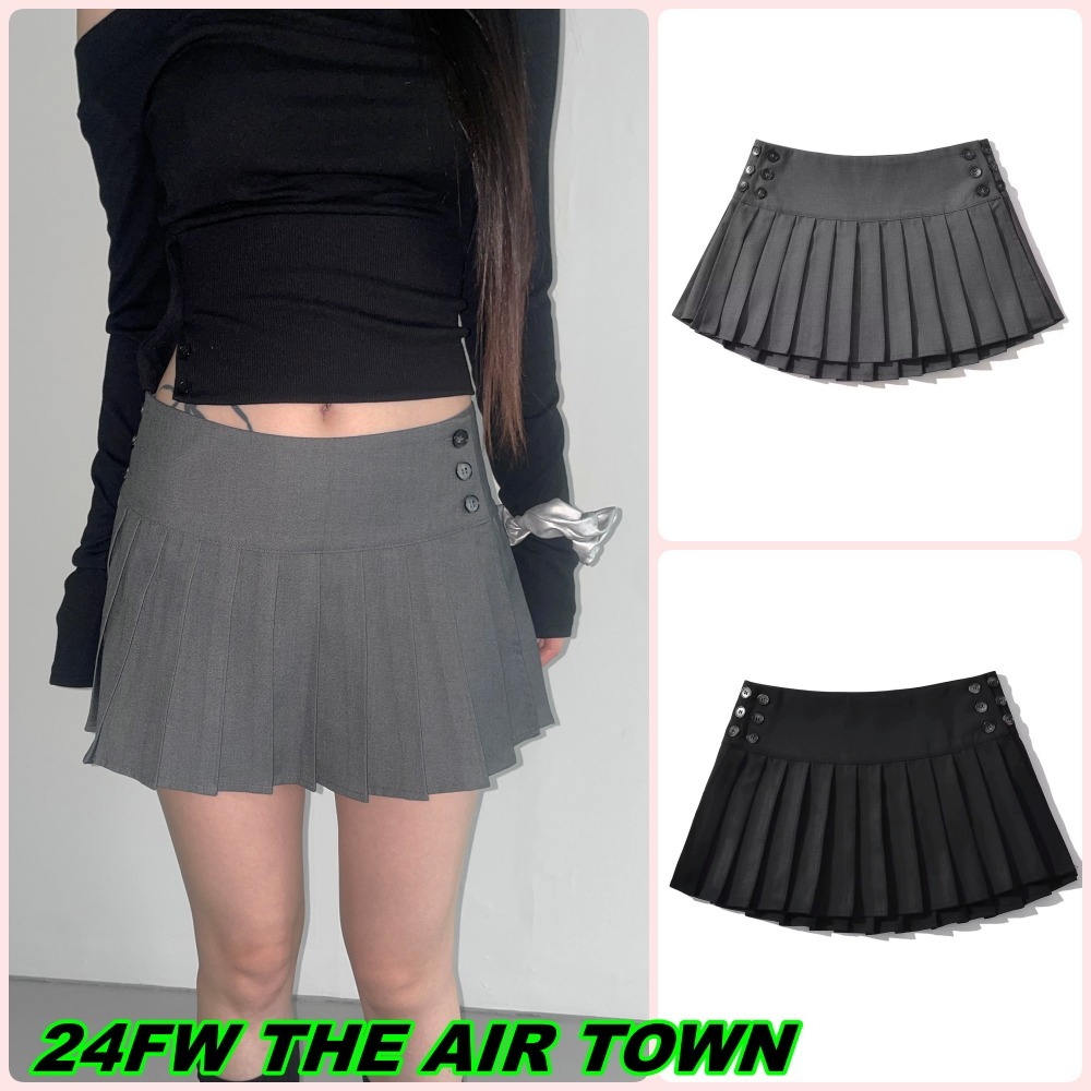 【THEAIRTOWN】24FW tulip pleats botton skirt