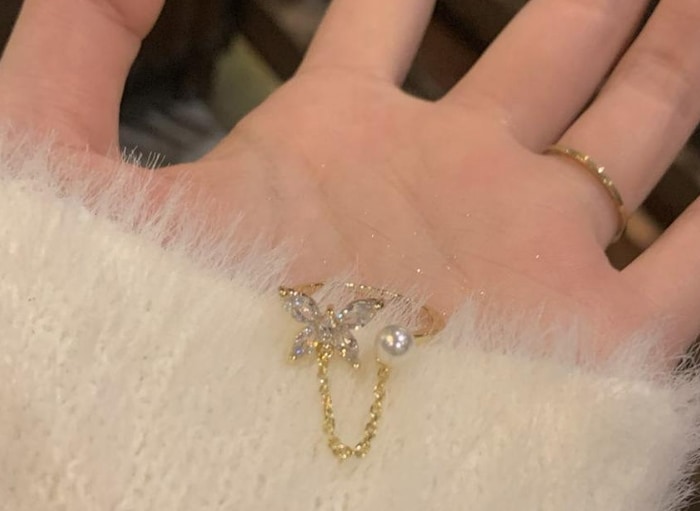 レディース エレガント リング ペアリング 繊細 指輪 シエル柄