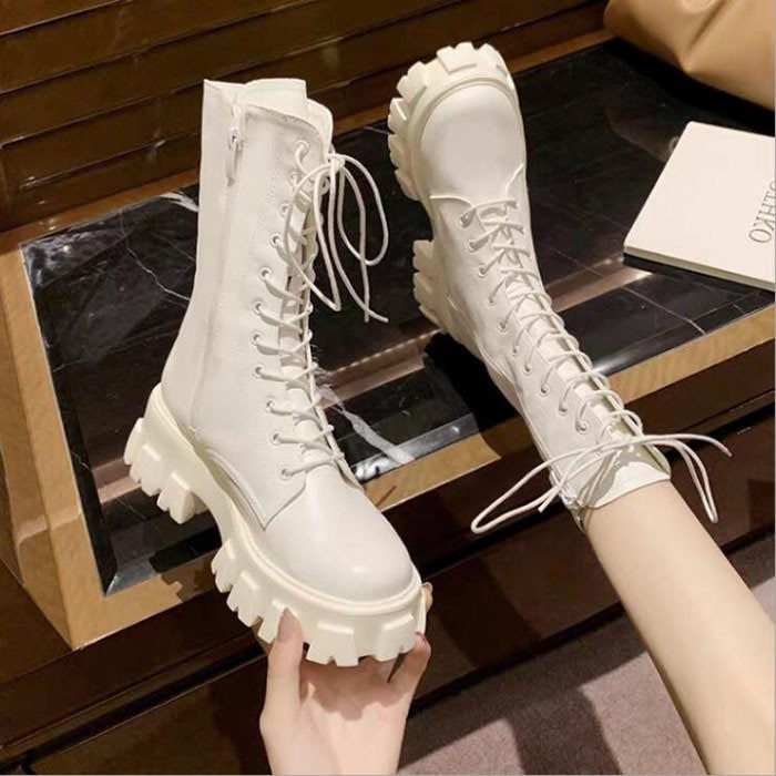 ショートブーツ レディース ワークブーツ ローヒール 厚底 シューズ 靴 無地 カジュアルシューズ