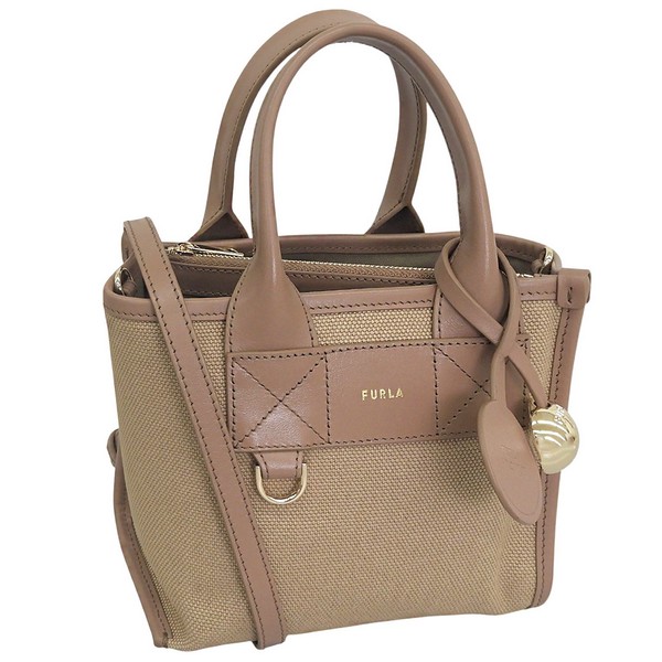 フルラ バッグ メンズ レディース 2WAY ショルダーバッグ キャンバス×レザー ブラウン FURLA DIVIDE IT MINI TOTE WB02068BX20934947S