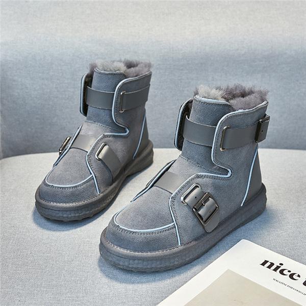 ムートンブーツレディースブーツショートブーツぺたんこお出かけ厚底裹起毛脚滑りにくい冬軽量防寒暖かい